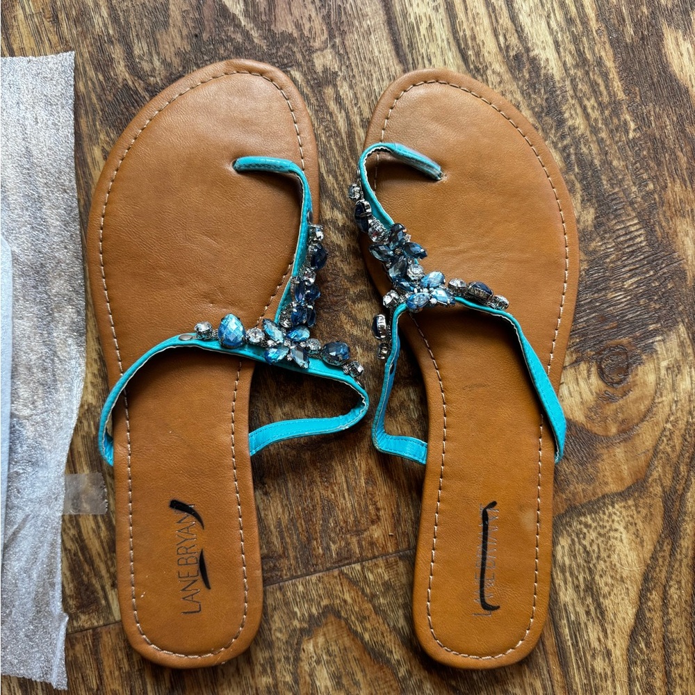 Ladies size 12 W Lane Bryant jeweled sandals